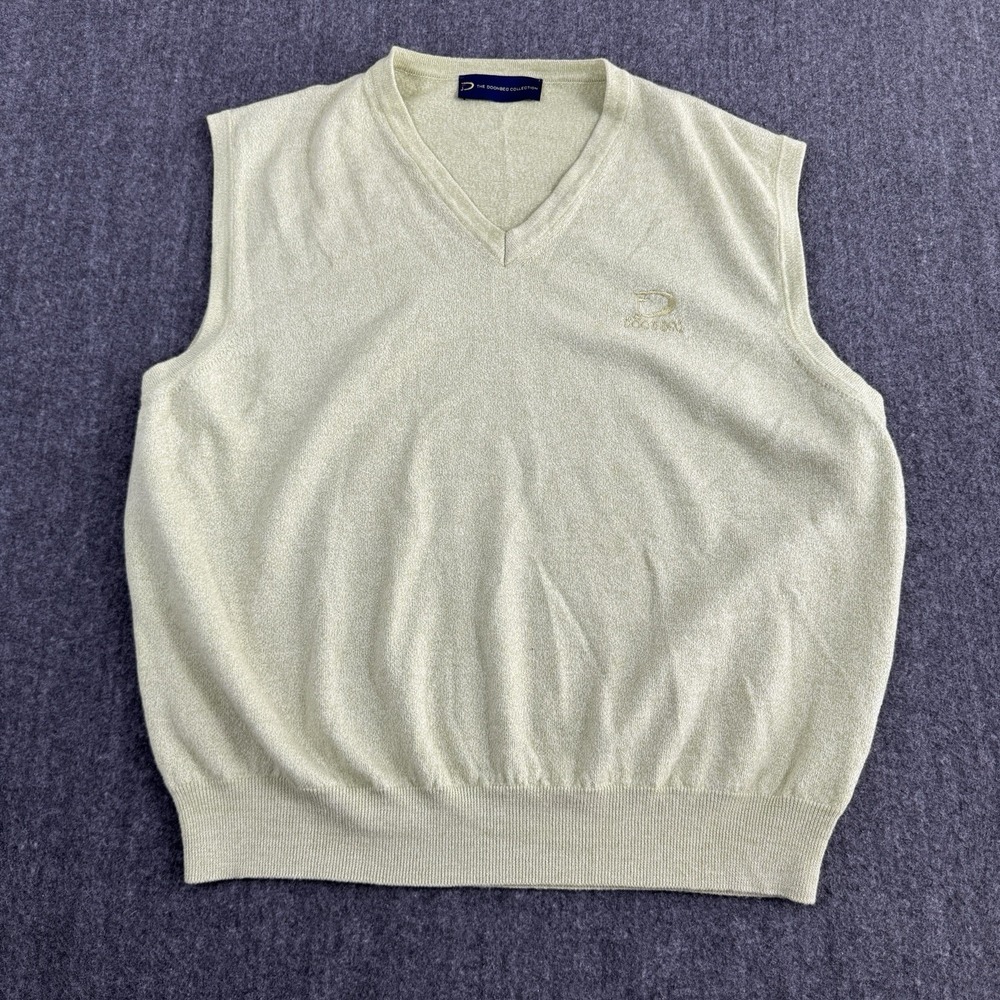 The Doonbeg Collection Men's XL Wool Cotton Golf Sweater Vest V-Neck Made Italy